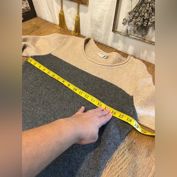 ESPRIT - Color Block gray & tan Sweater Dress - Size L - Picture 8 of 11